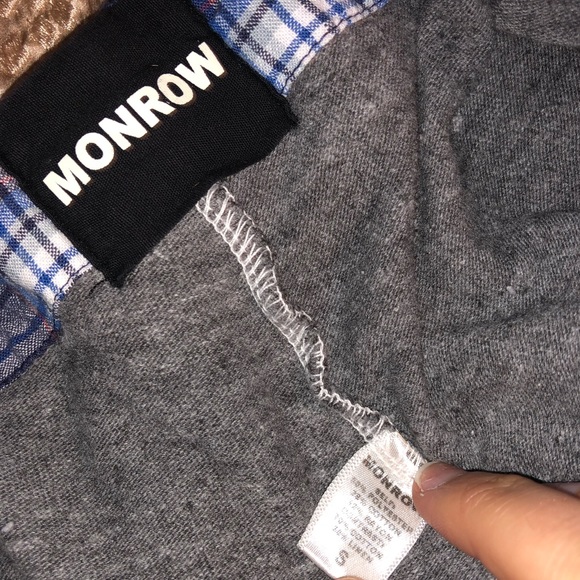 MONROW Plaid Fold Over Sweatpants - Picture 7 of 8